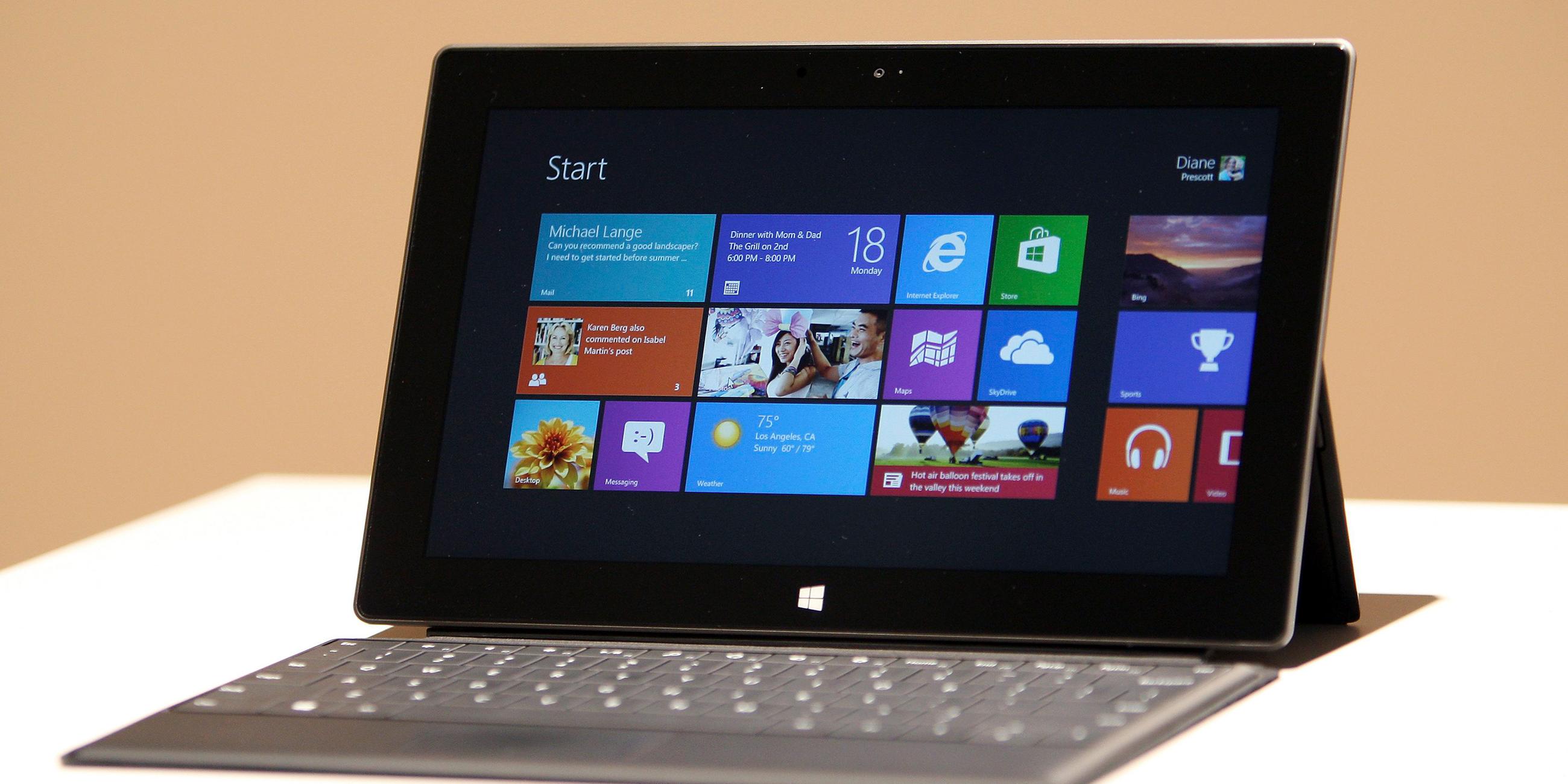 Vorstellung von Windows 8 auf einem Tablet-Computer