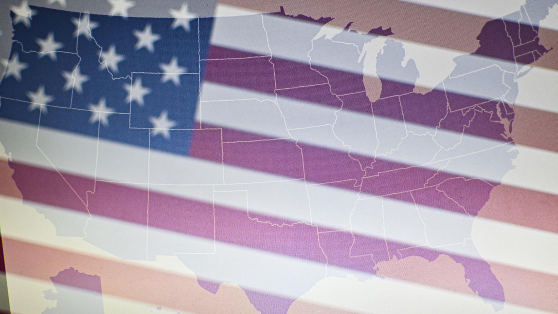 Flagge und Karte der USA