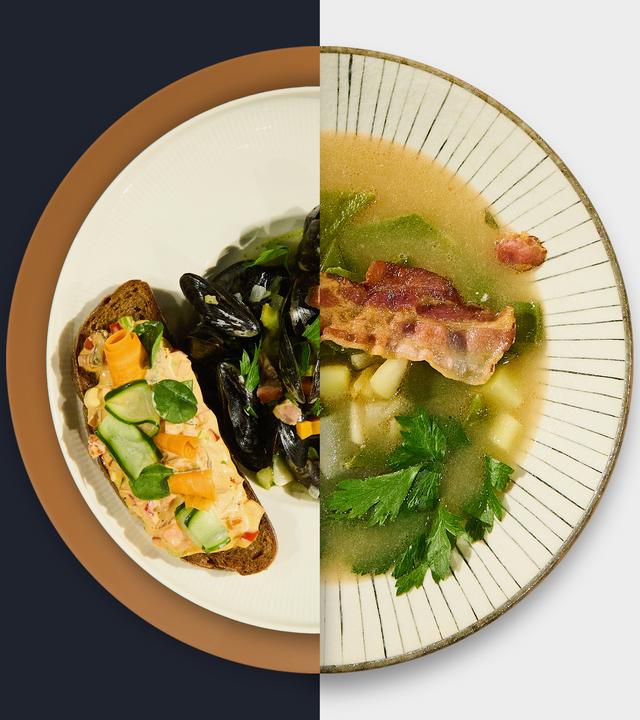Miesmuscheln vs. Bohnensuppe