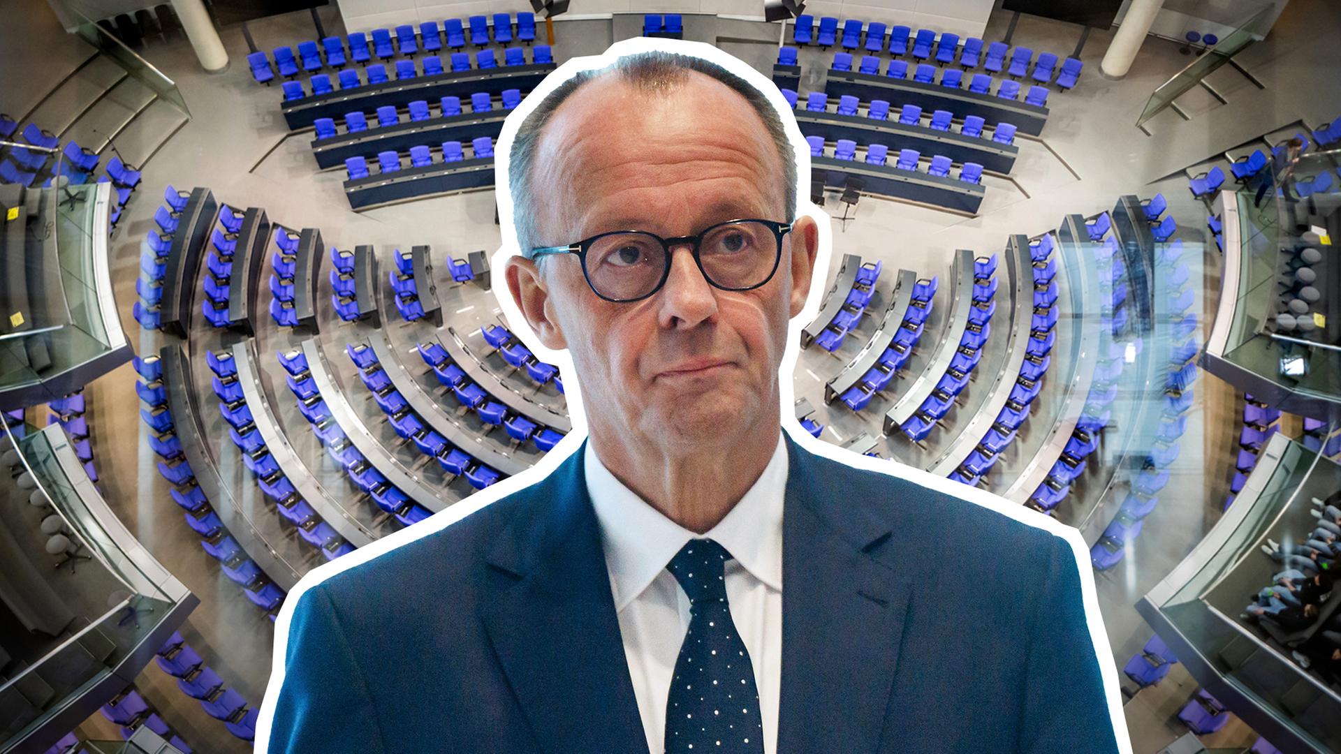 Friedrich Merz vor dem Plenarsaal des Bundestags