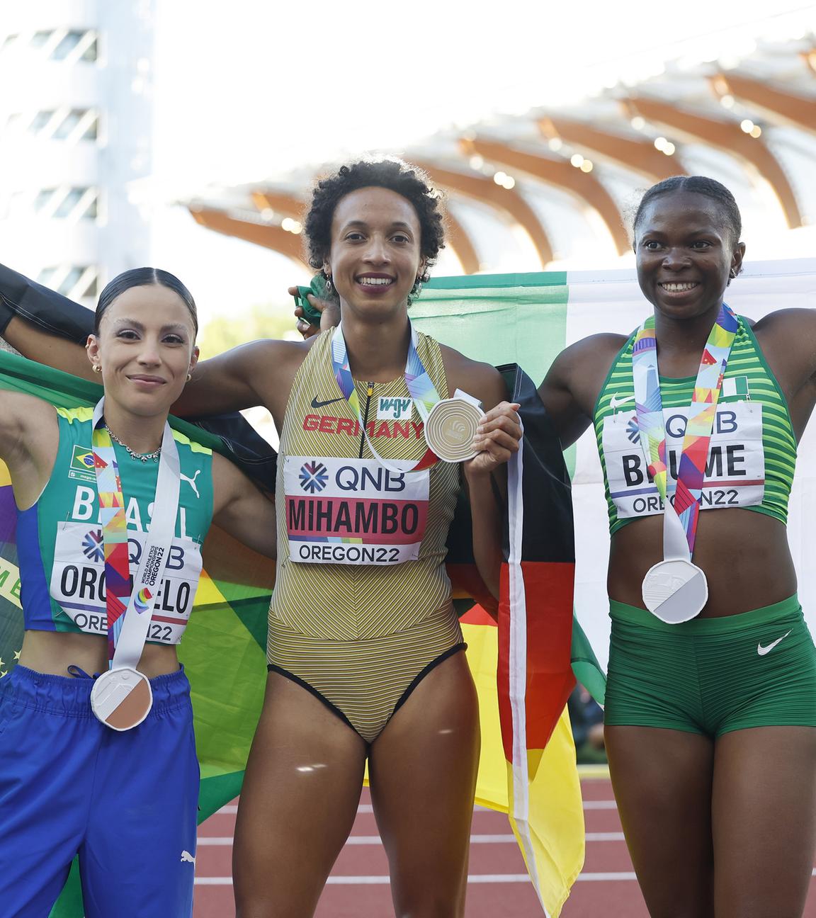 Leichtathletik: Weitsprung-Siegerin Malaika Mihambo bei der WM in Eugene.