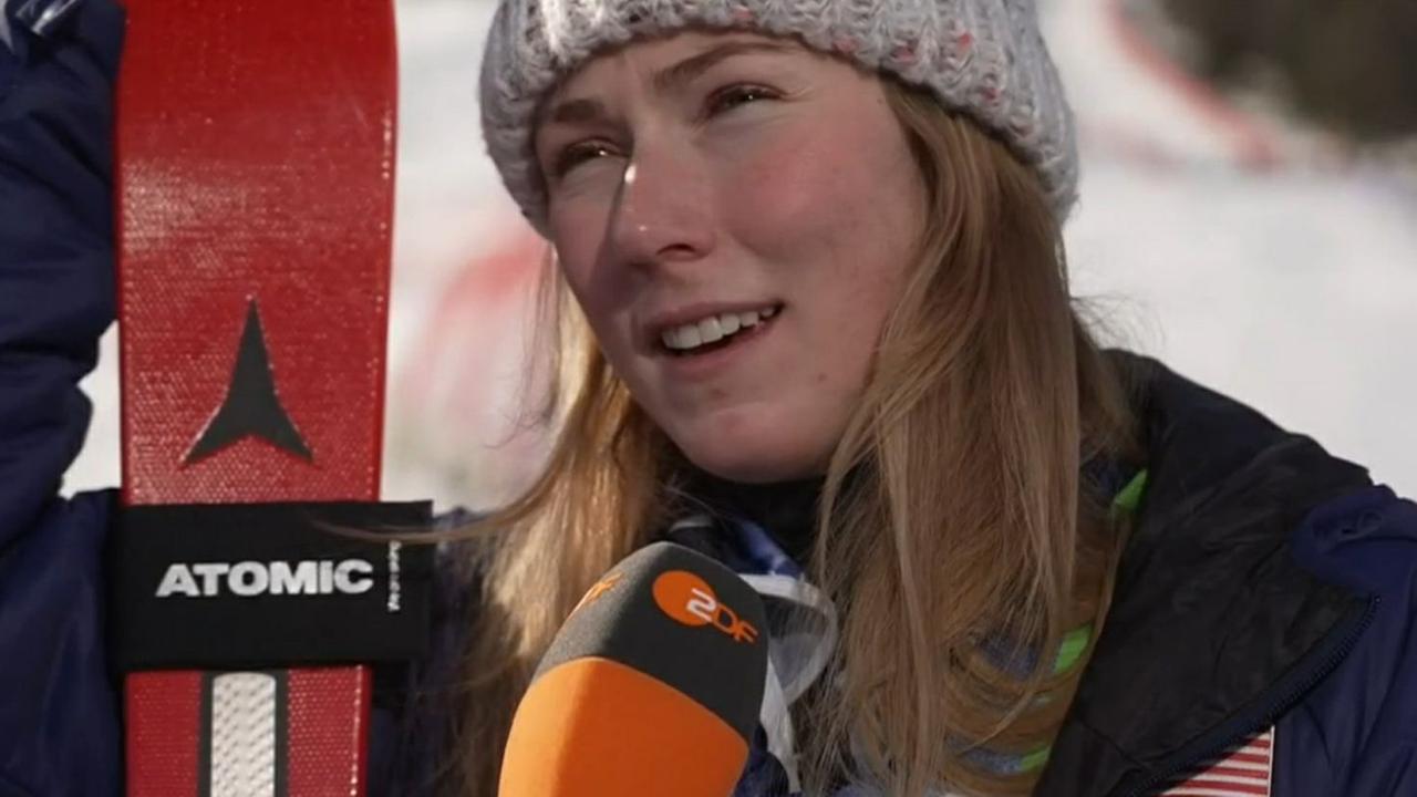 US-Skistar Mikaela Shiffrin am 22.03.2026 im ZDF-Interview.