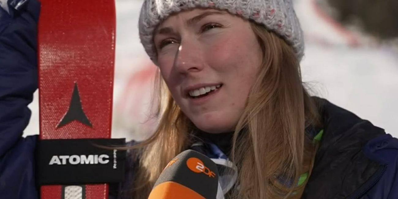 US-Skistar Mikaela Shiffrin am 22.03.2026 im ZDF-Interview.
