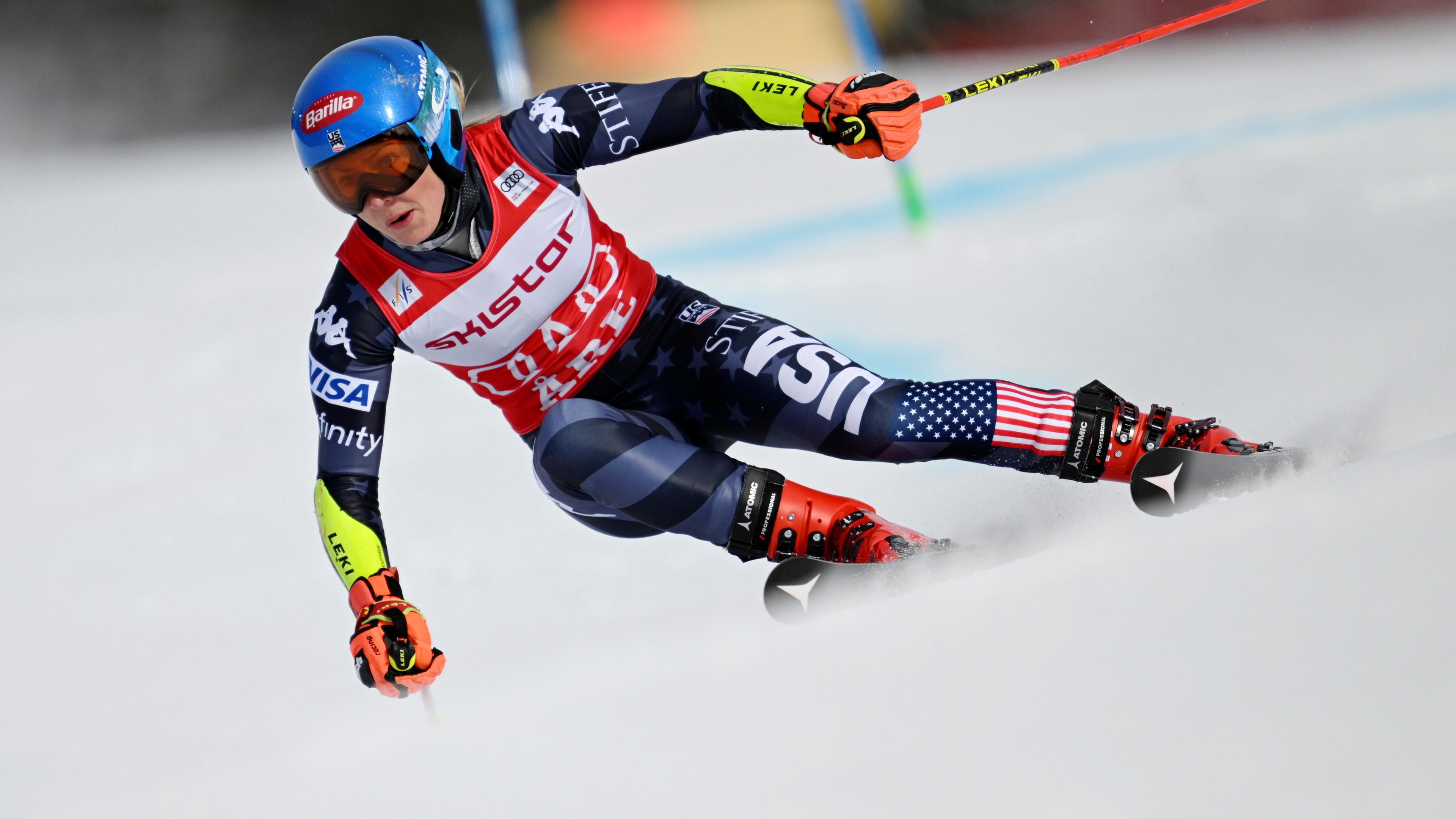 Mikaela Shiffrin in AKtion beim FIS Alpine Skiing World Cup in Are