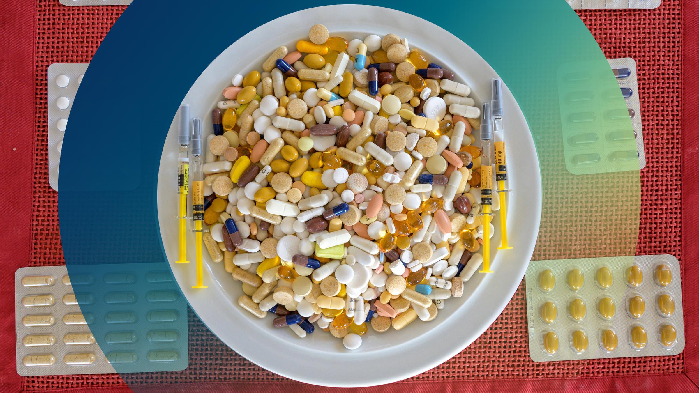 Tabletten auf einem Teller