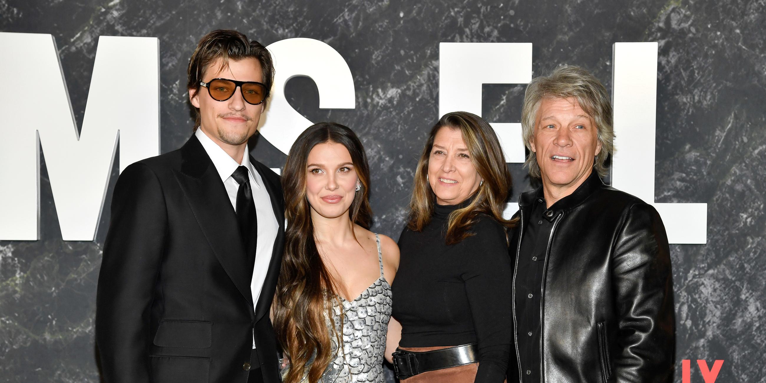 Millie Bobby Brown mit Verlobten und Schwiegereltern Bon Jovis bei "Damsel"