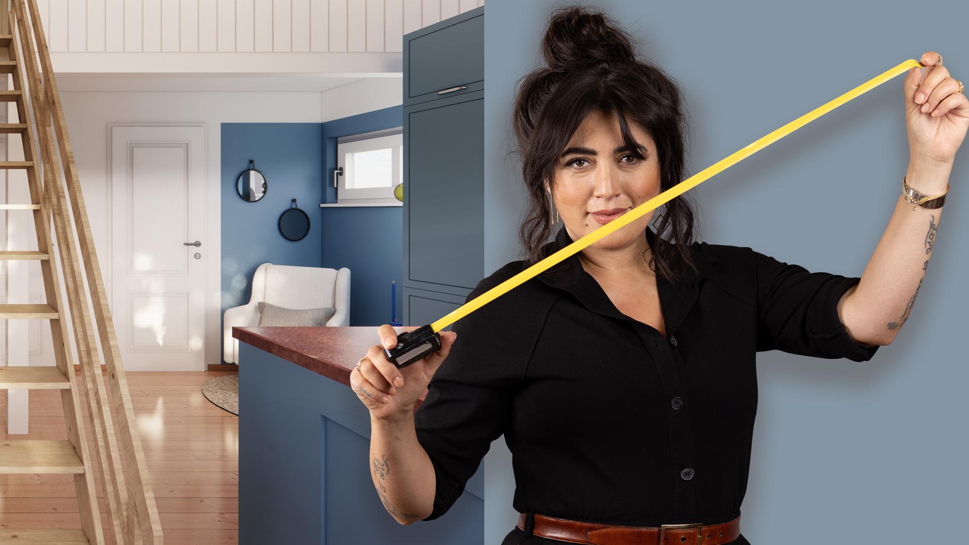 Wohnecke und Moderatorin Emell