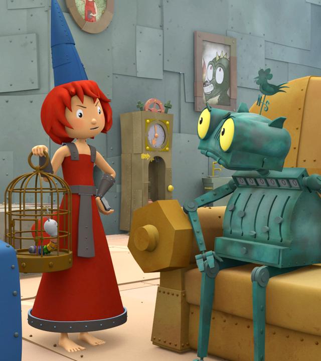 Bö (Mitte links) hält Rösti (Mitte rechts) eine ordentliche Standpauke. Rösti blickt sauer von der Couch zu ihr.