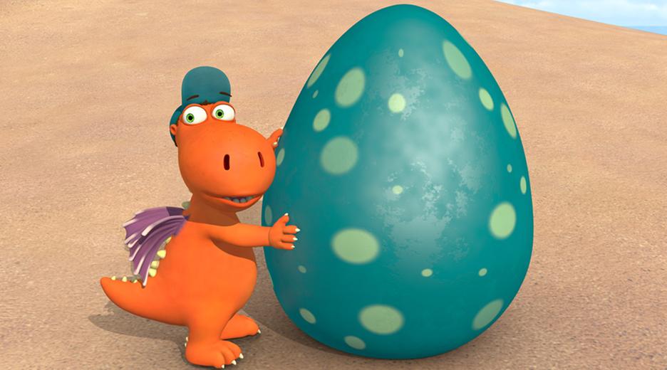 Kokosnuss umklammert ein riesiges, gepunktetes Drachenei.