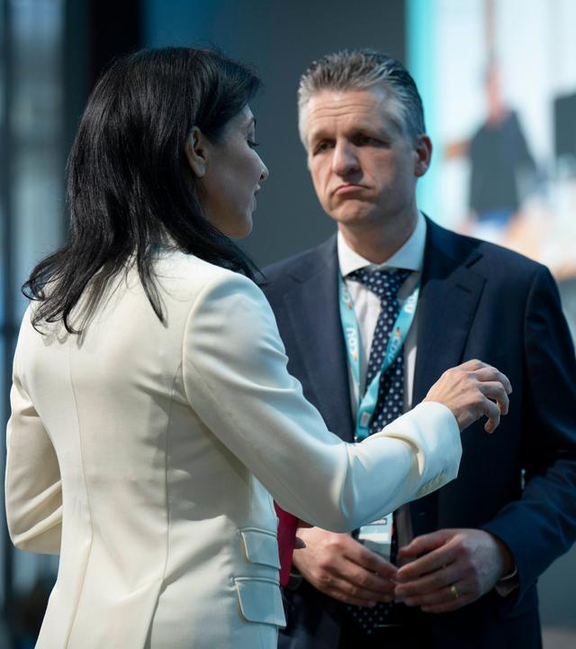 Katherina Reiche, designierte Bundeswirtschaftsministerin, designierte Kanzleramtsminister und Thorsten Frei.