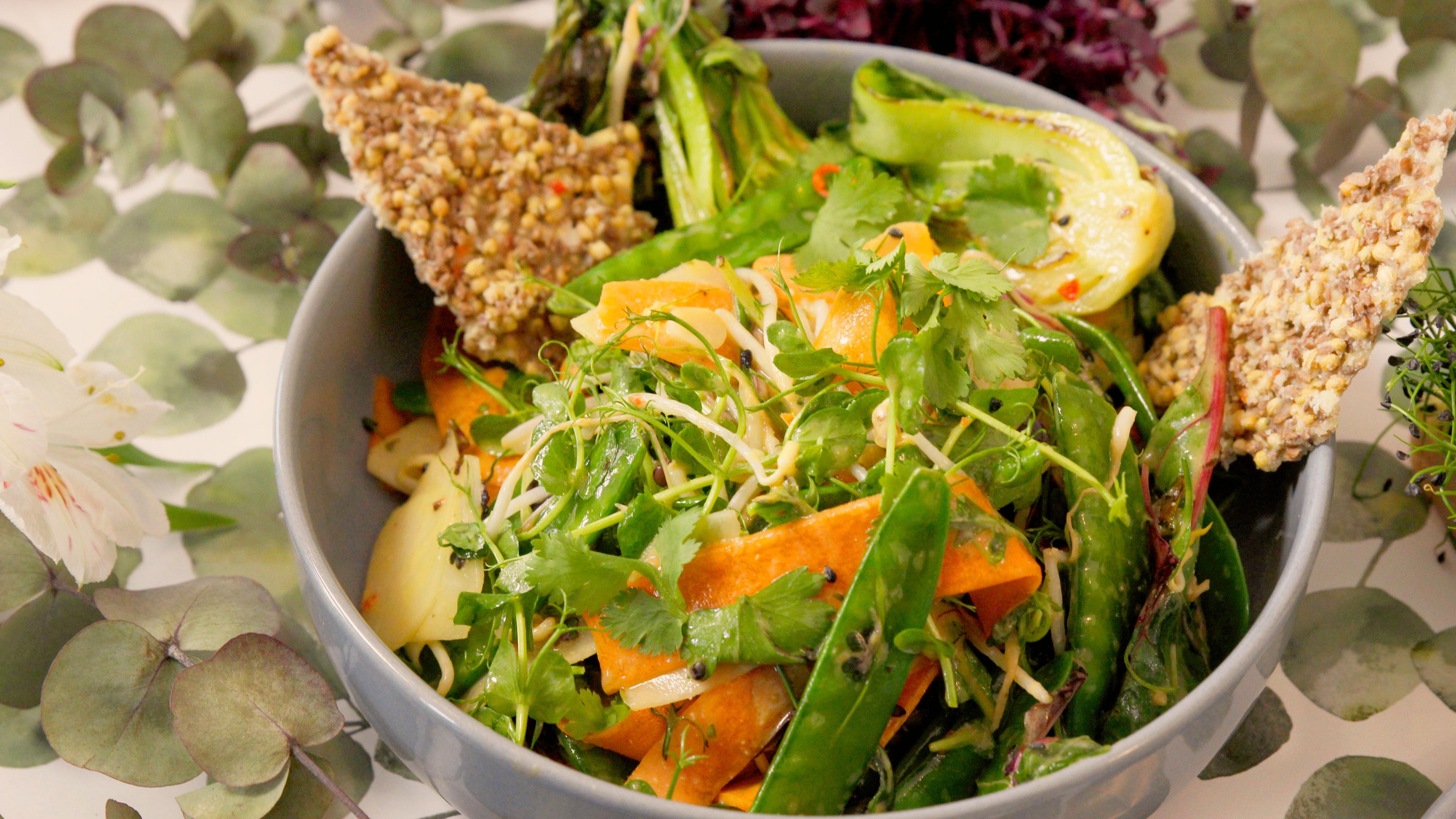 Miso-Salat mit Microgreens