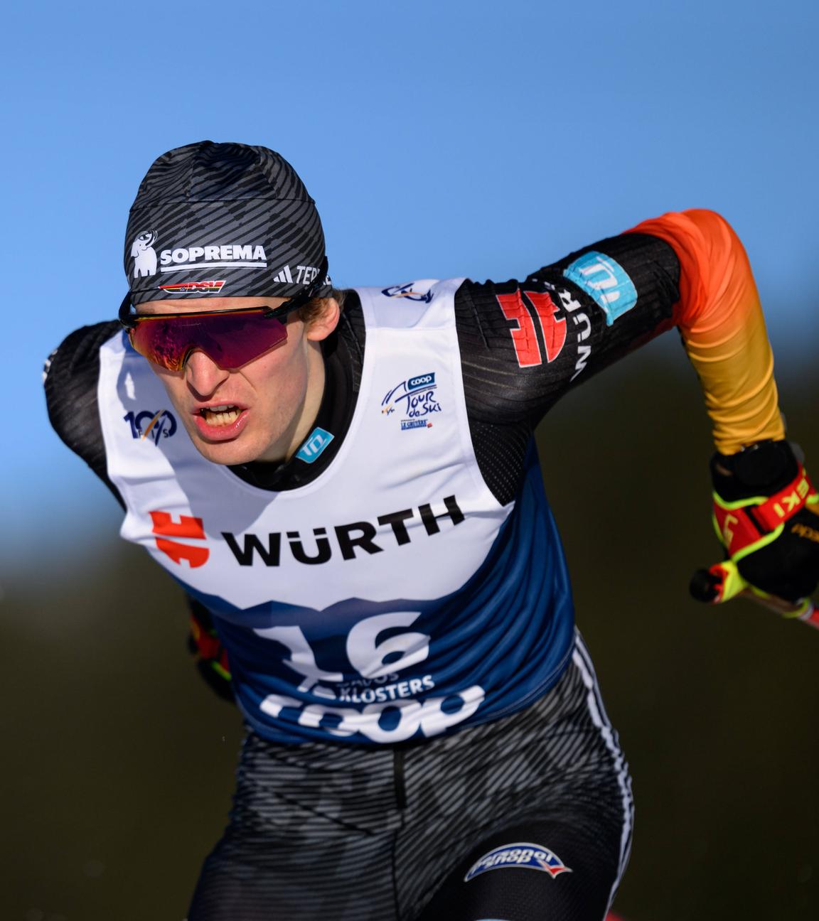 Friedrich Moch bei der Tour de Ski in Davos in Aktion