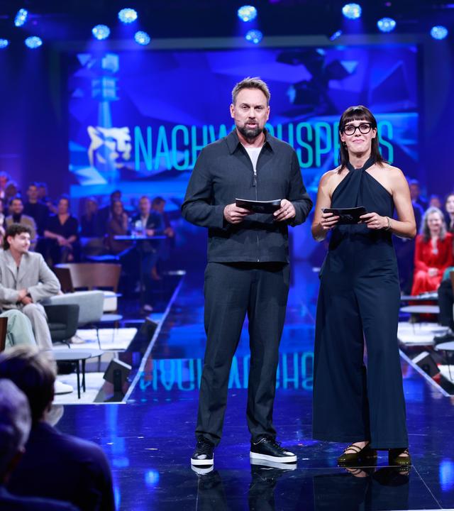 Moderatorenduo Steven Gätjen und Eva-Karl Faltermeier