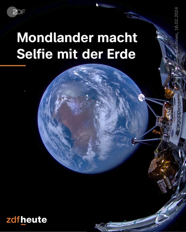Mondlander macht Selfie mit der Erde