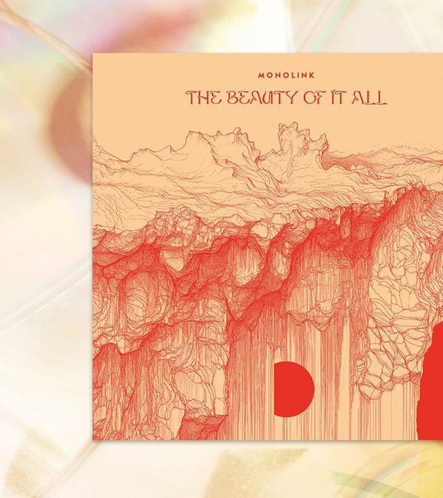 Auf dem Albumcover steht The Beauty Of It All über einer Zeichnung aus vielen roten Linien, die an Wolken, oder ein Gebirge erinnern.