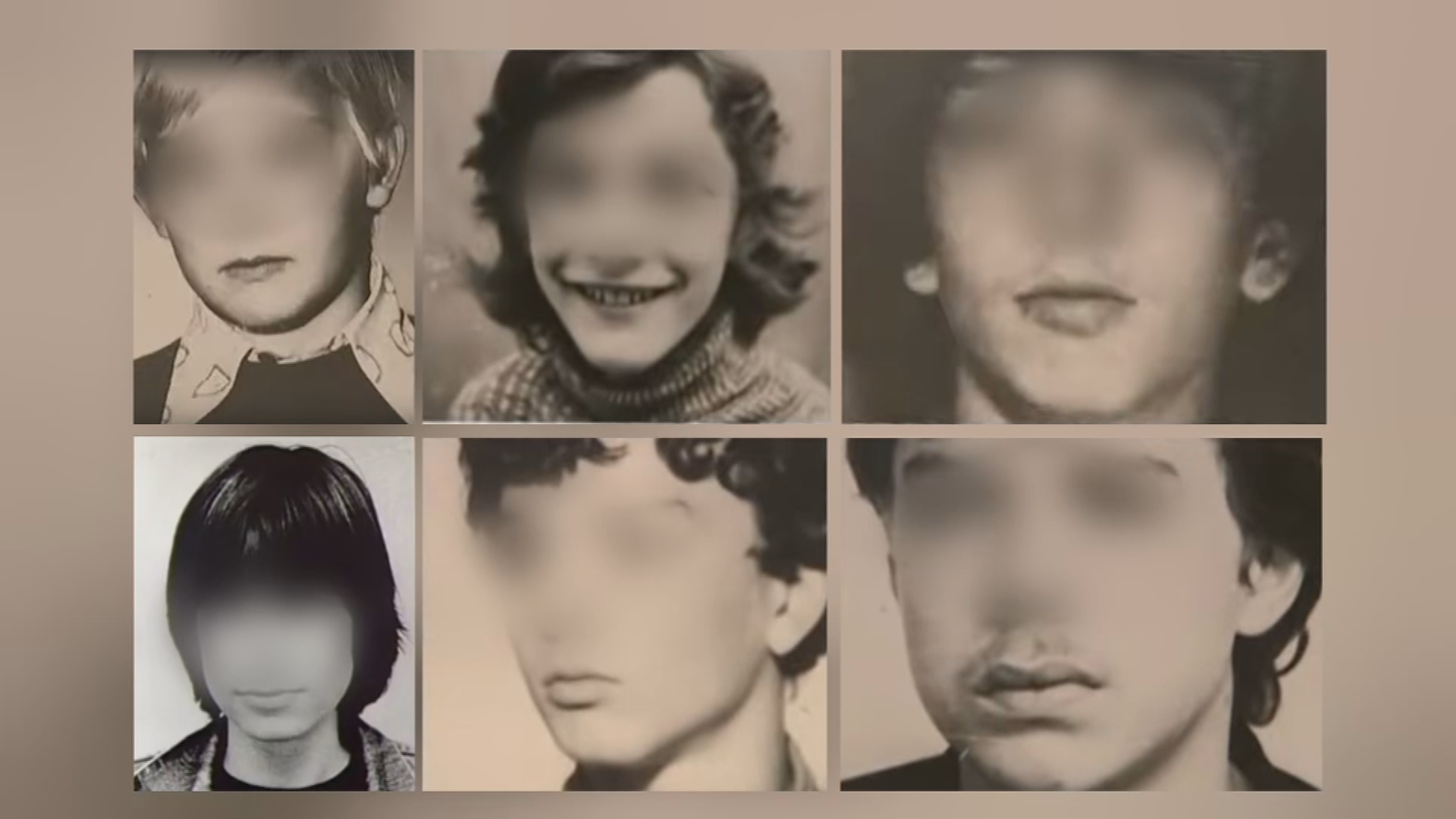 Collage der Opfer-Fotos - im Gesicht technisch verfremdet.