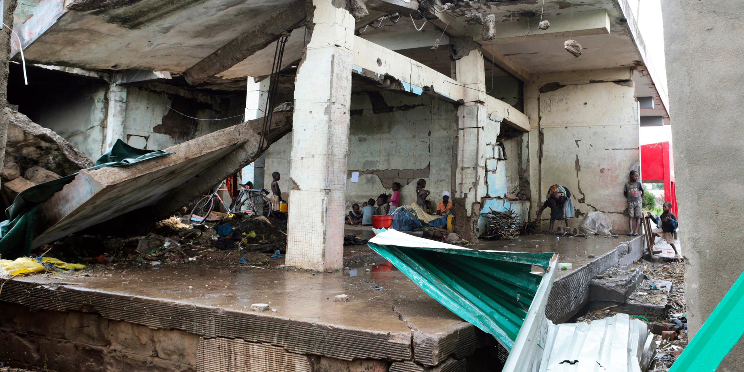 Zerstörungen durch den Wirbelsturm "Idai" in Mosambik am 22.03.2019