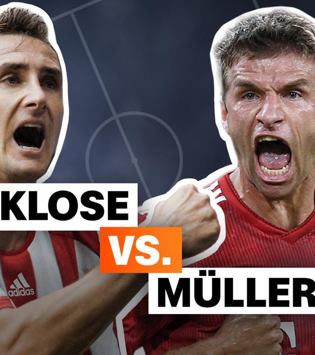 Stürmertypen Thomas Müller und Miroslav Klose im Vergleich