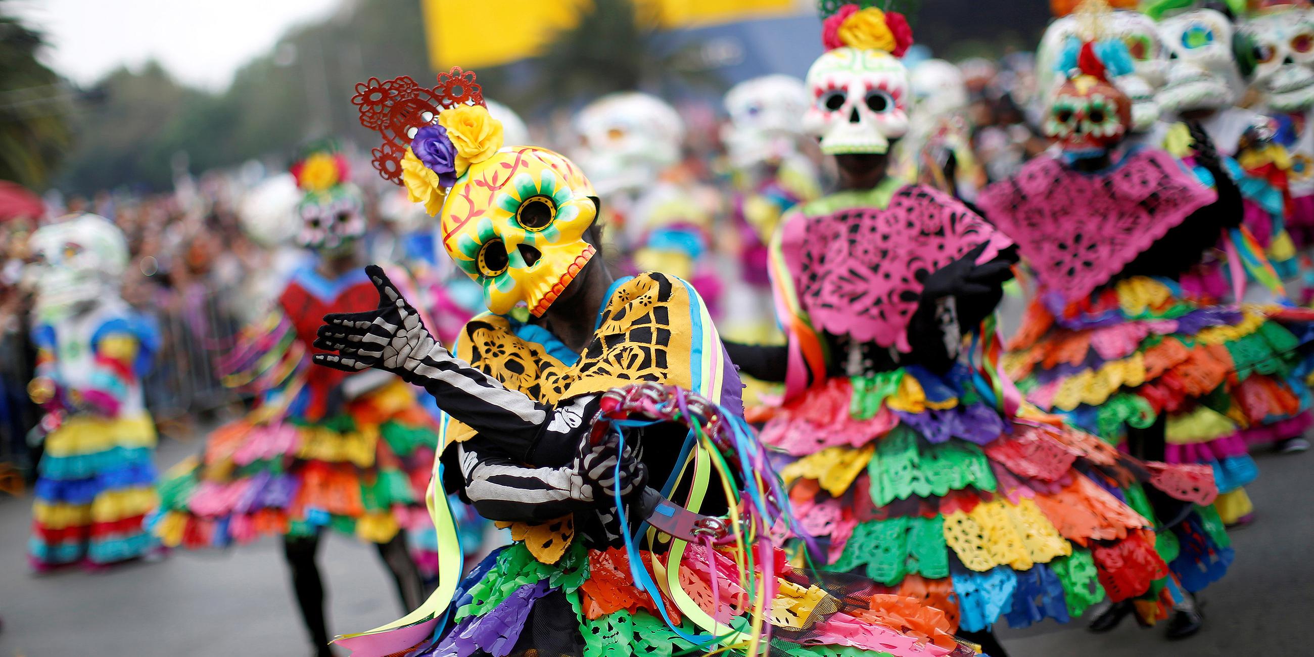 Parade zum day of the dead in Mexiko City