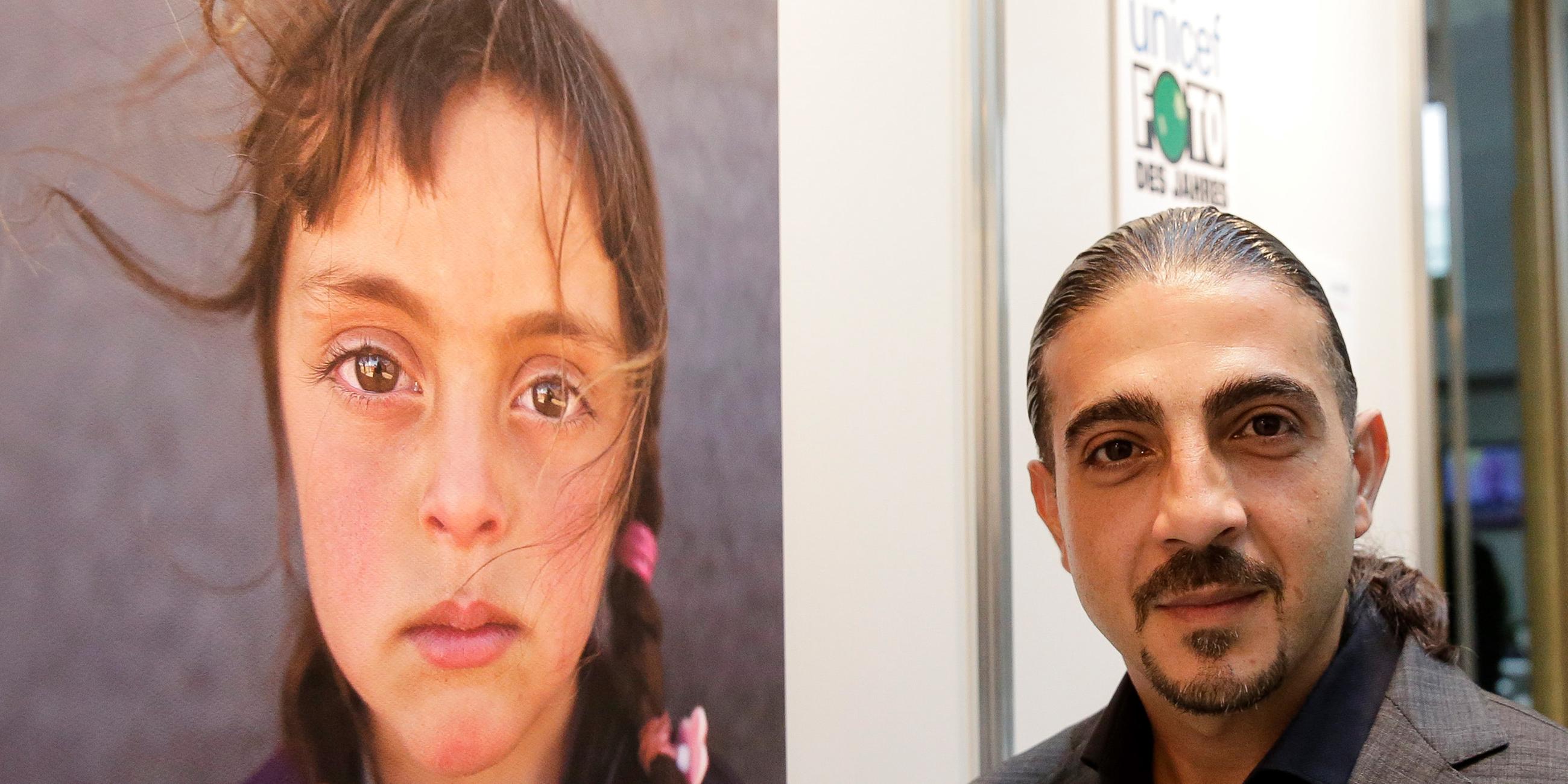 Gesicht des fünfjährigen syrischen Mädchens Zahra