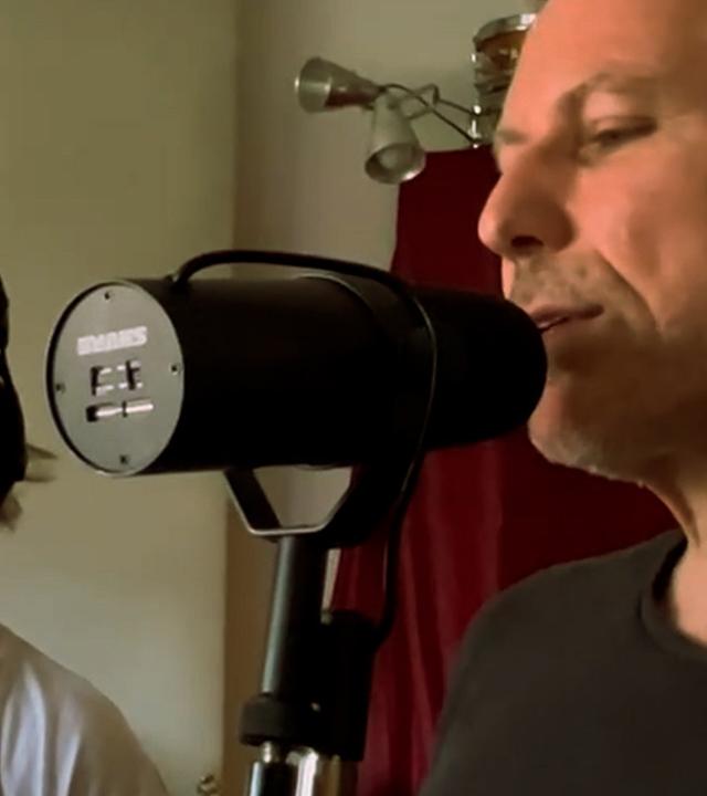 Valerie Niehaus und Dirk Borchardt im Tonstudio