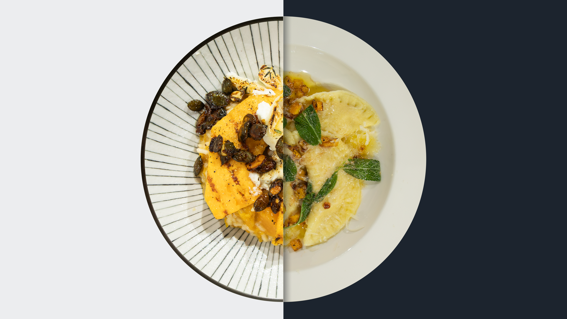 Muskatkürbis-Risotto vs. Kürbis-Ricotta-Ravioli