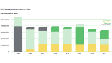Grafik der ZDF DNK-Entsprechenserklärung DNK 12 Energieverbräuche Standort Mainz