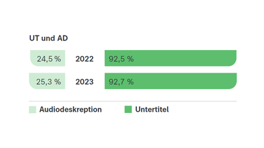Grafik zur ZDF DNK-Entsprechenserkärung DNK 15 Audiodeskription und Untertitel