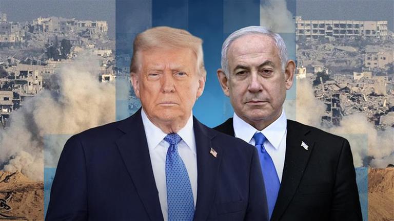 Eine Fotomonage von Donald Trump und Benjamin Netanjahu.