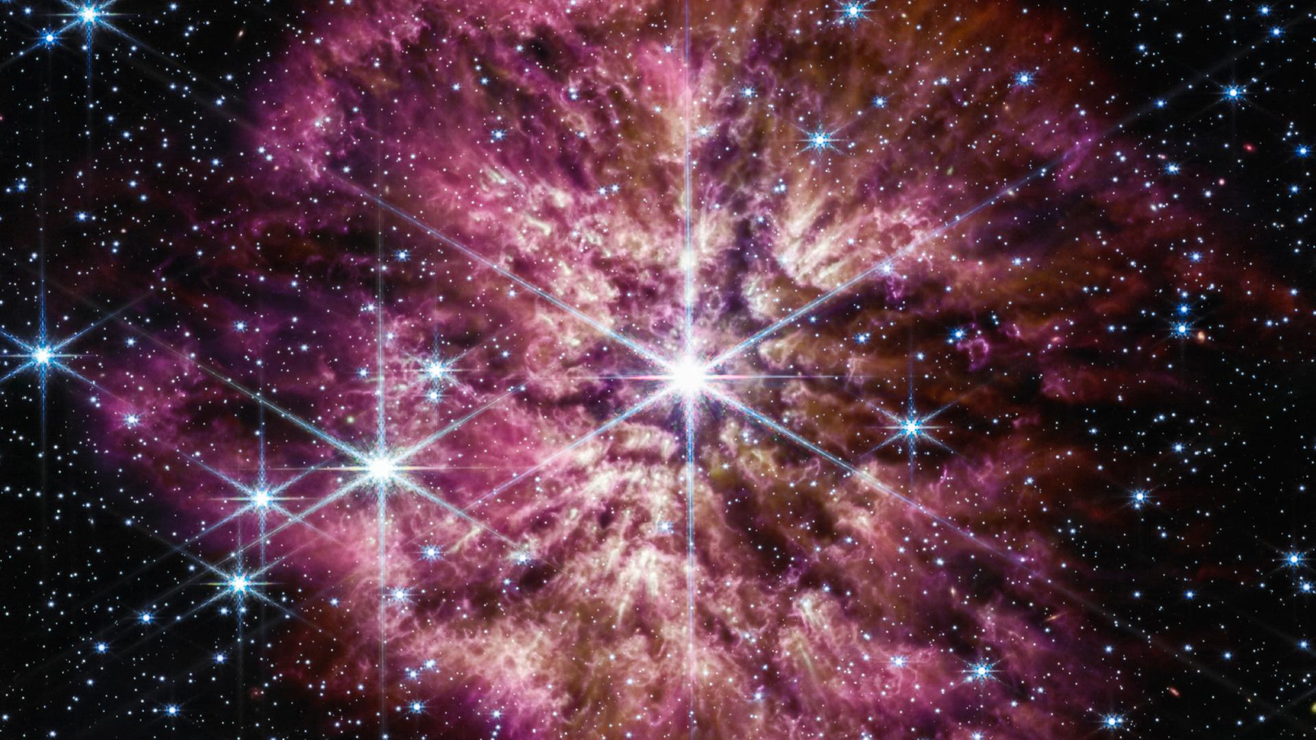 Eine Aufnahme der Nasa zeigt den sterbenden Stern Wolf-Rayet 124.
