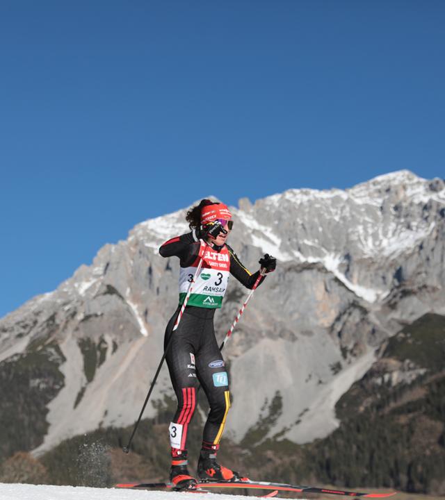 Nathalie Armbruster (Deutschland) ist in Aktion. 