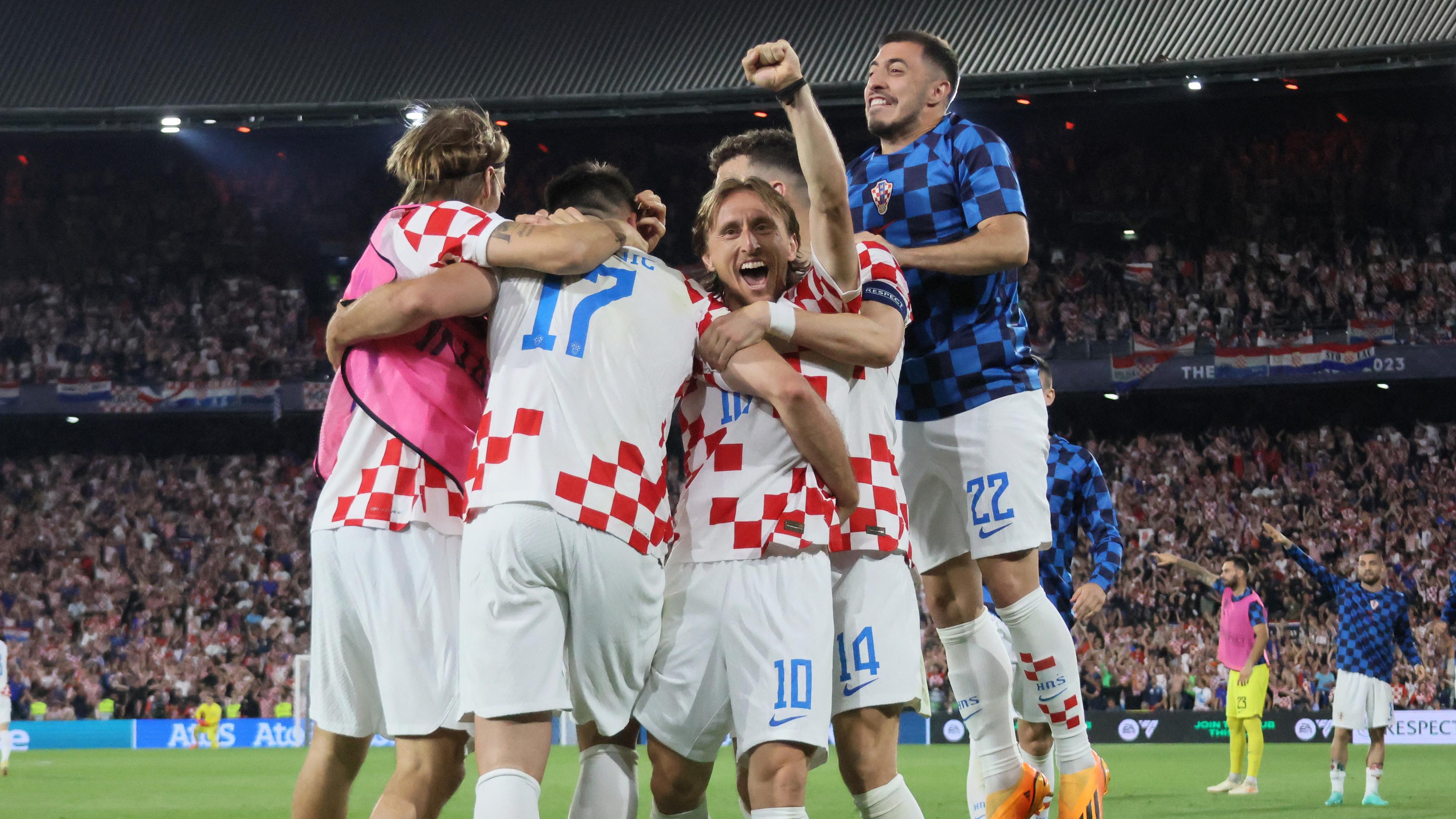 Luka Modric und seine Kroaten feiern den Einzug ins Endspiel der Nations League