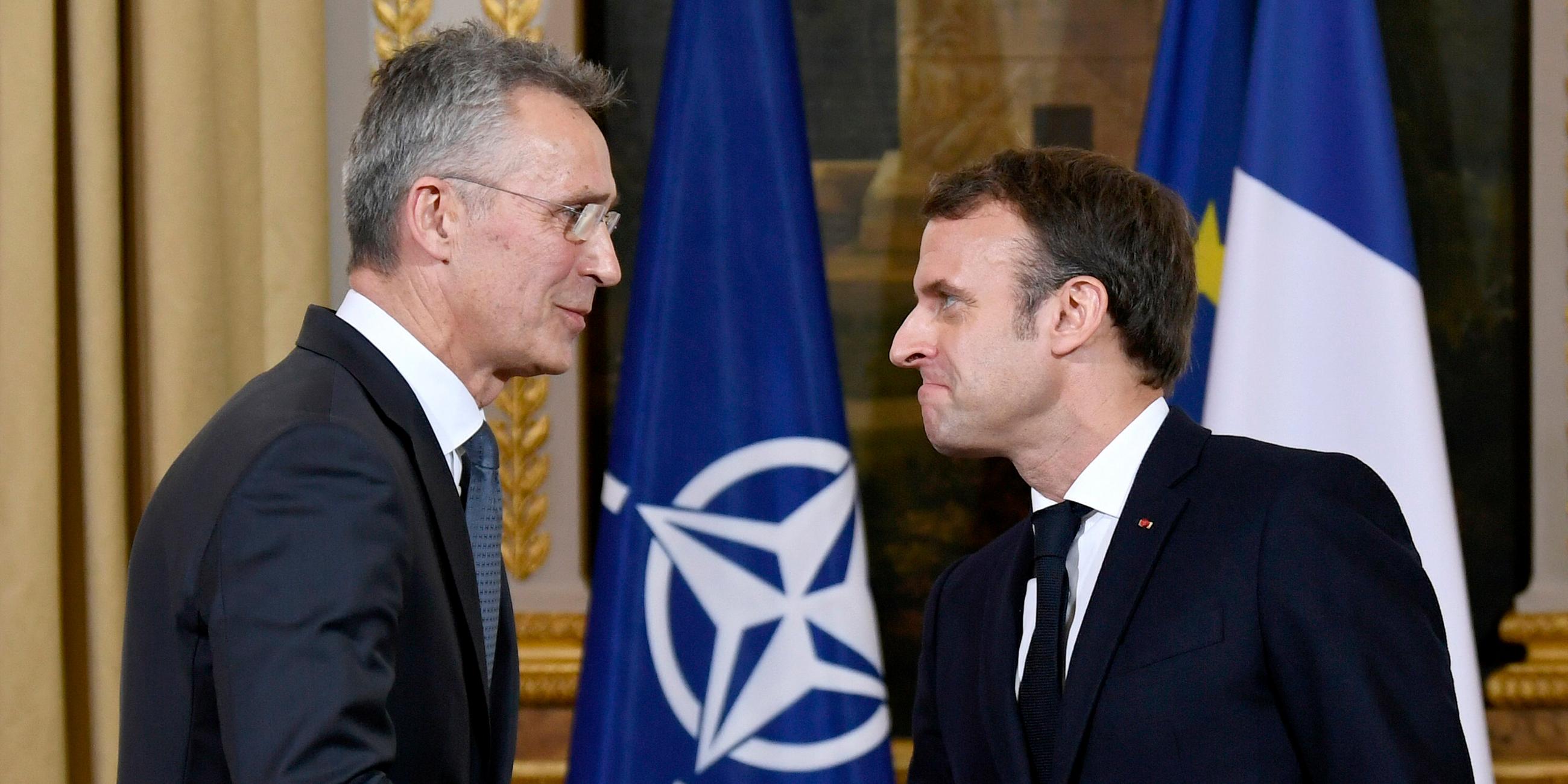 Emmanuel Macron und Nato-Generalsekretär Jens Stoltenberg