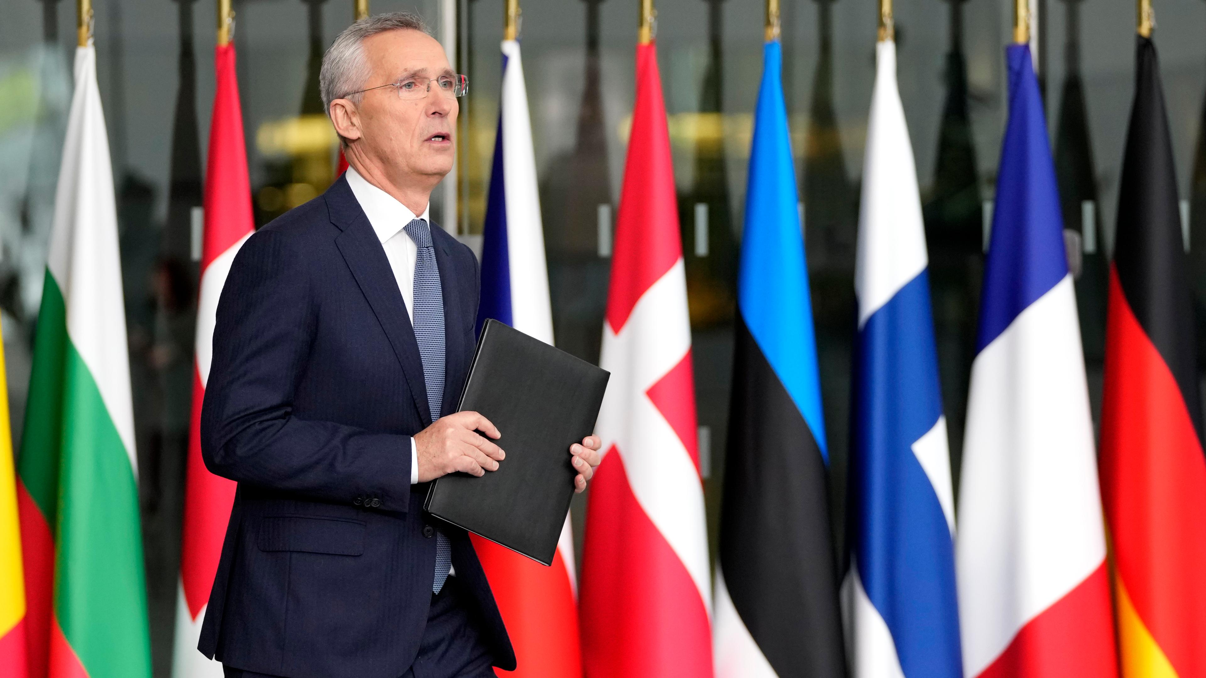 Jens Stoltenberg beim Nato-Außenministertreffen in Brüssel.