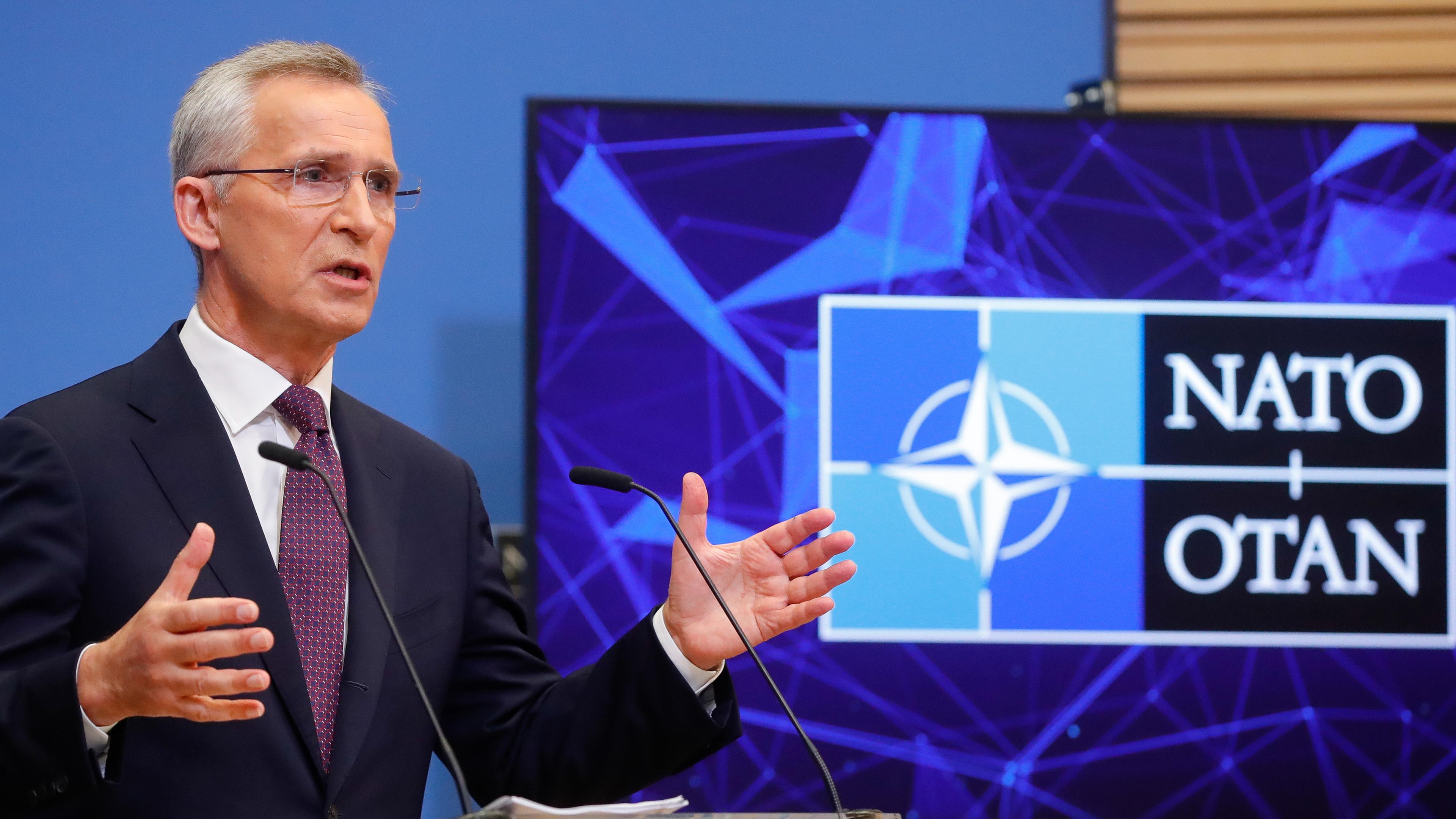 Generalsekretär Stoltenberg bei Nato Pressekonferenz