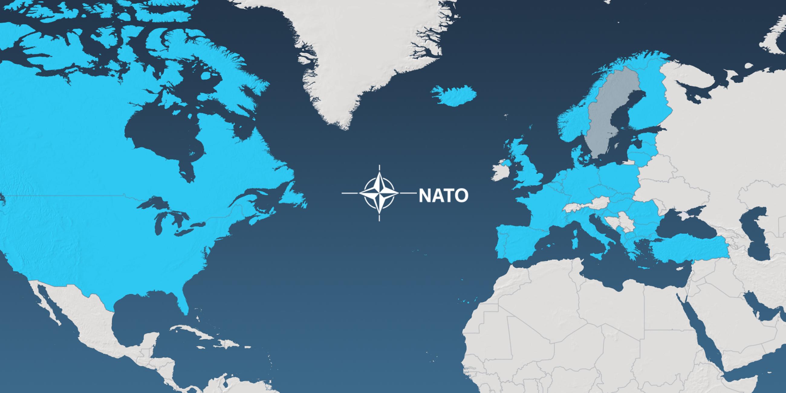 NATO, Finnland, Schweden, Karte