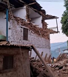 A damaged building is seen after an earthquake in Jajarkot, Nepal, November 4, 2023. 