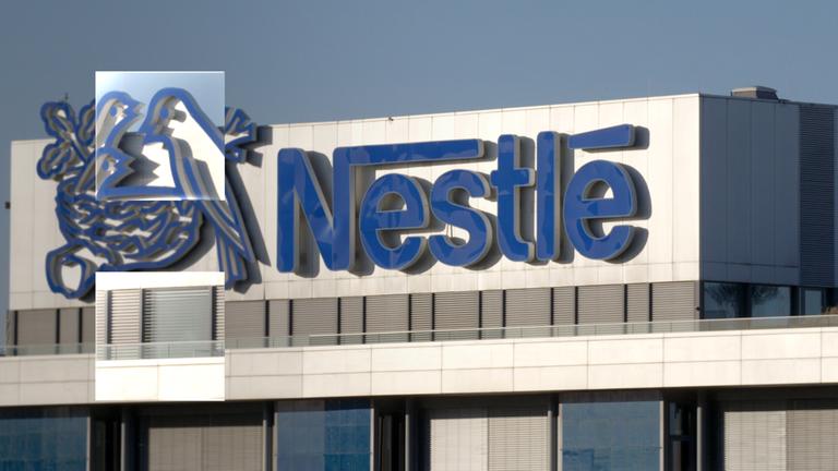 Lebensmittel von Nestlé. Unter anderem Pizza, Nesquik und After Eight.