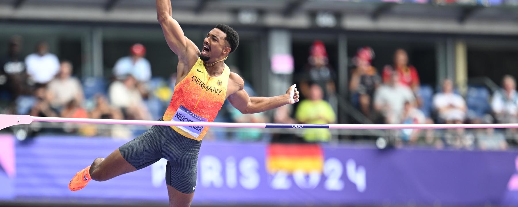 Olympia, Paris 2024, Zehnkampf: Leo Neugebauer beim Stabhochsprung