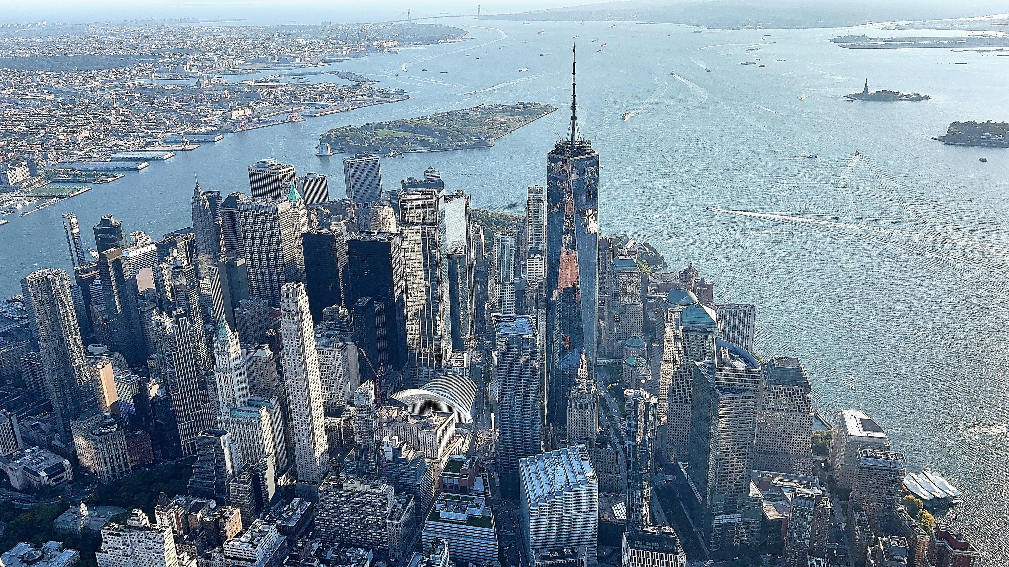 Blick auf den Financial District, New York City.