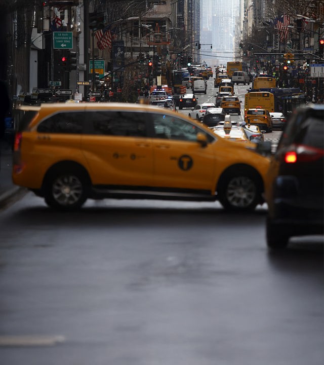 Blick auf den Financial District, New York City.
