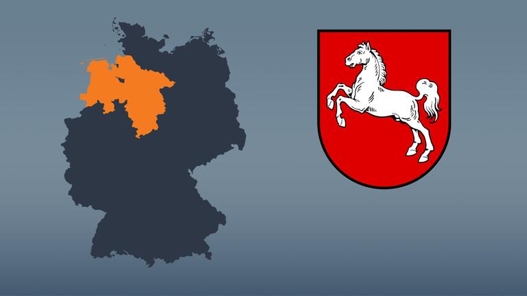 Wahlkreise und Flagge von Niedersachsen