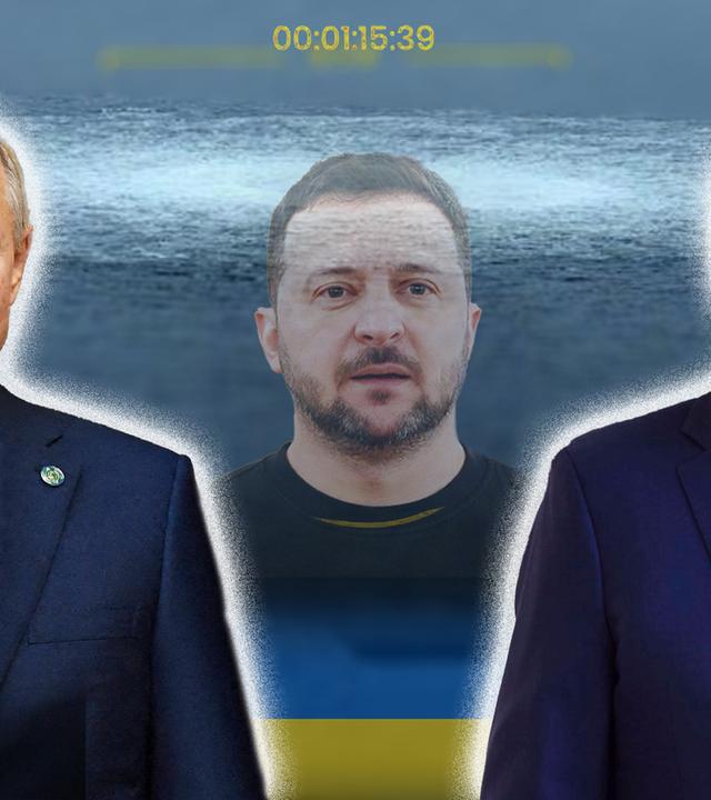 Eine Colalge mit Putin links im Vordergrund und Biden rechts im Vordergrund. Hintergrund: Nordstream-Sprengung.