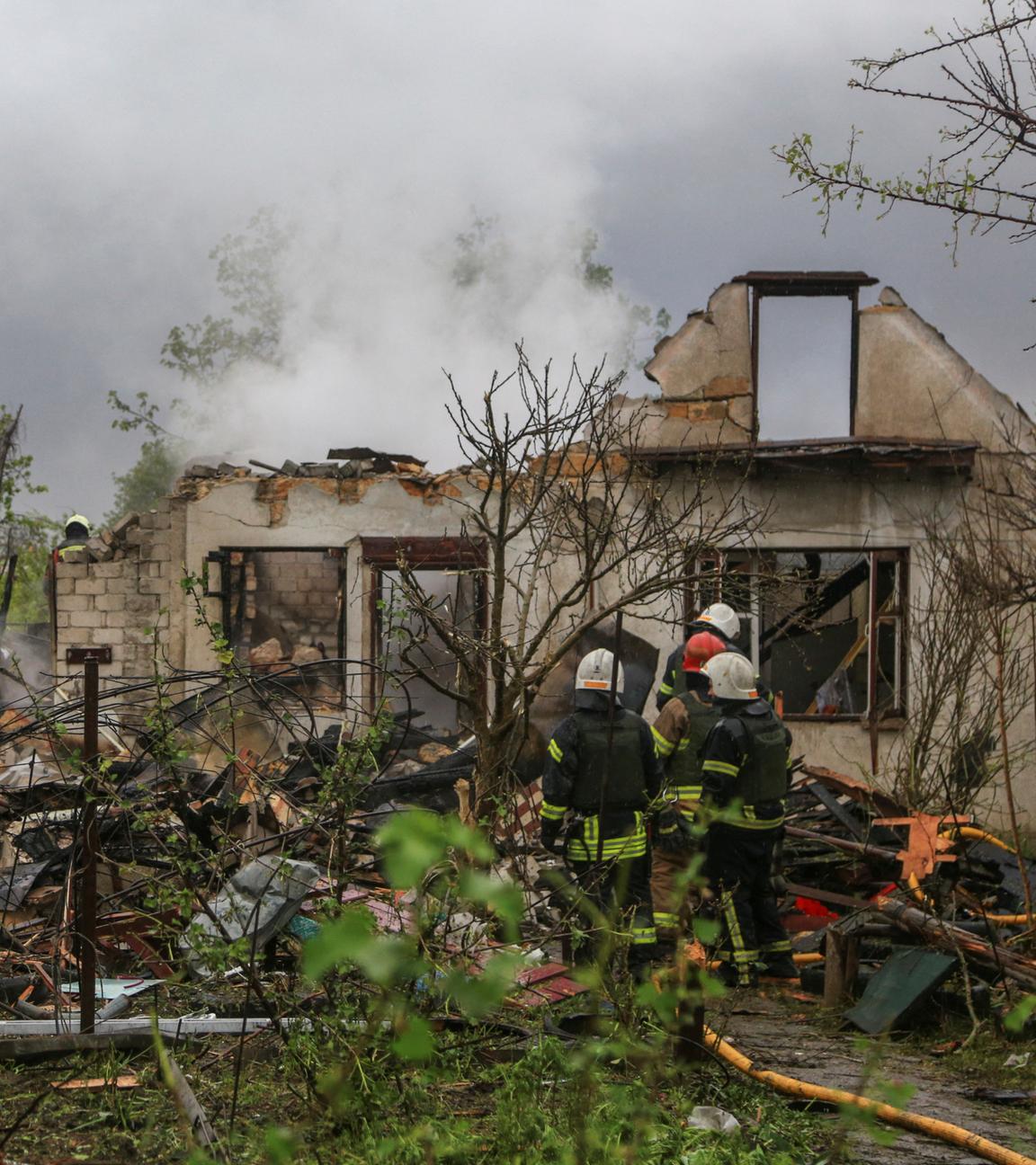 Zerstörtes Haus nach Raketenangriff in Odessa