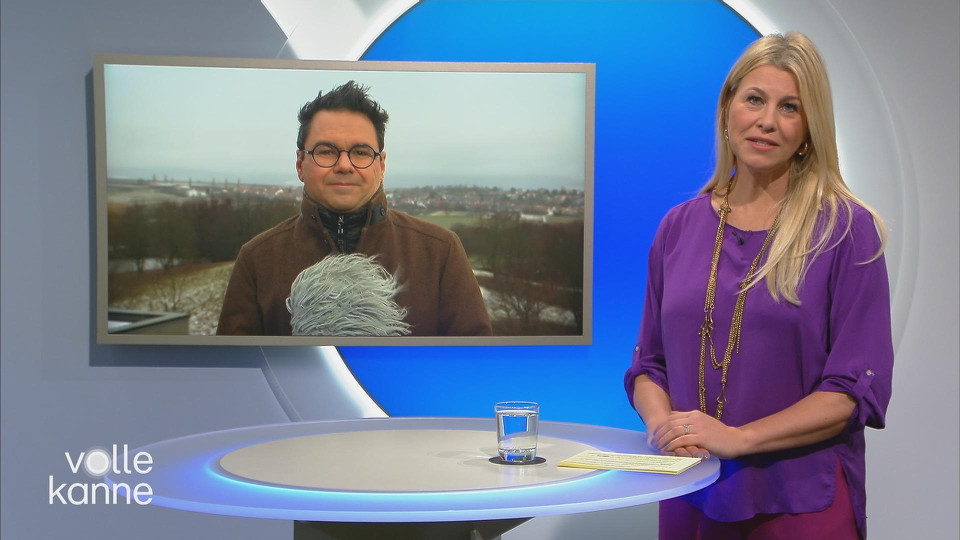 Özden Terli der ZDF-Wetterredaktion steht in Mainz auf dem Lerchenberg und gibt Nadine Krüger bei Volle Kanne ein Interview.