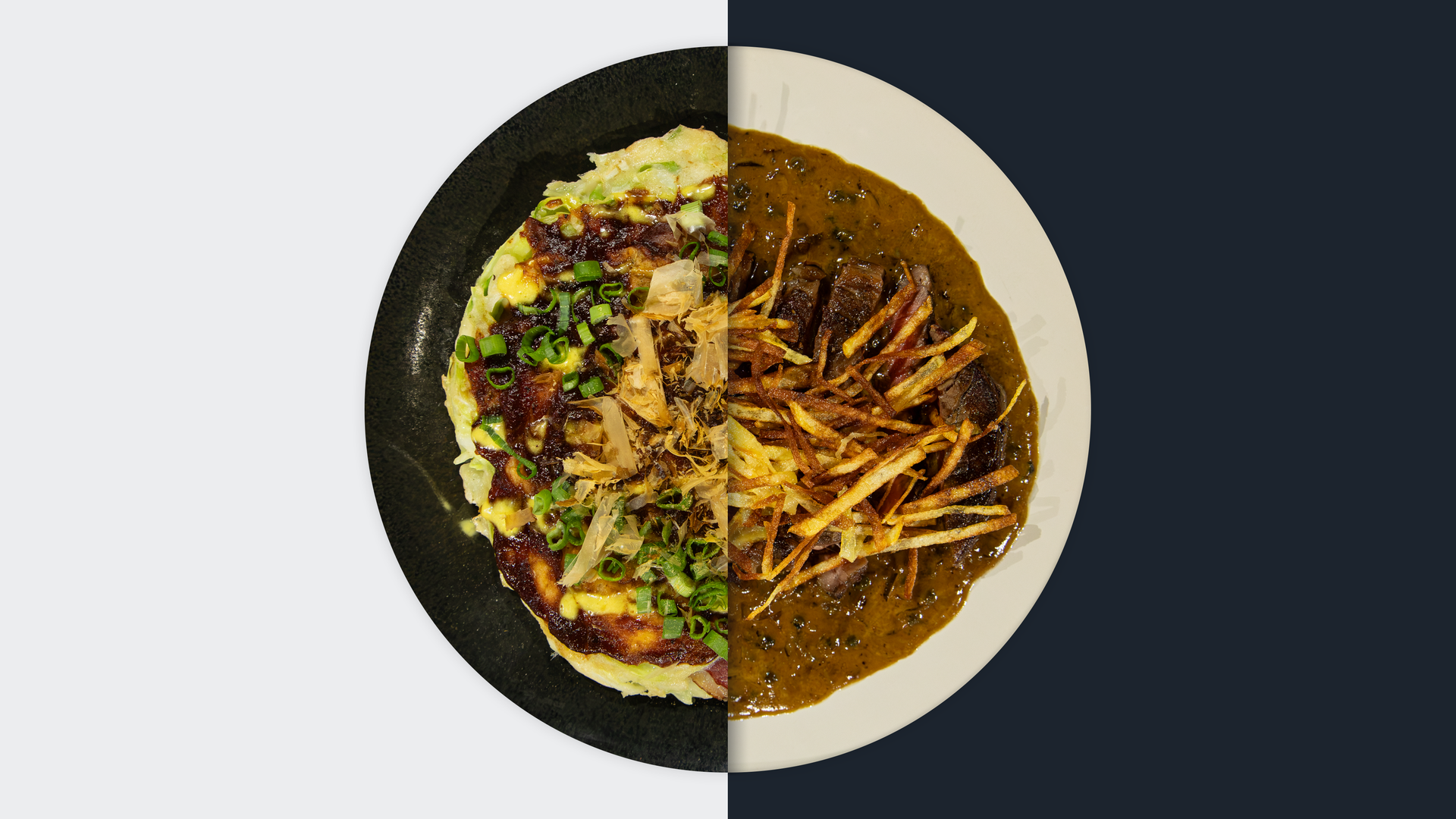 Okonomiyaki vs. Entrecôte mit Pfeffersauce 