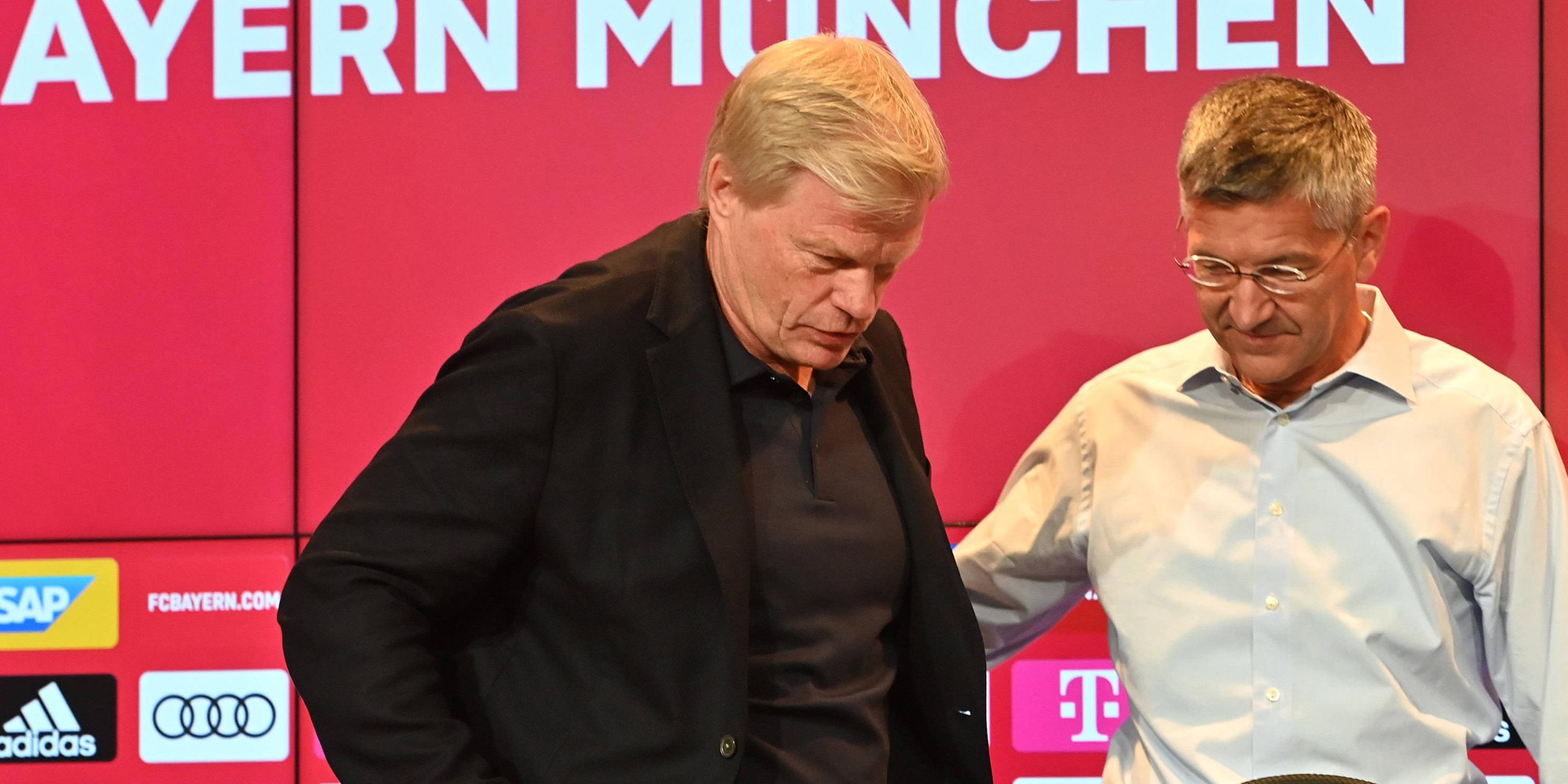 Oliver KAHN (Vorstandsvorsitzender FCB) mit Herbert HAINER (Praesident Bayern Muenchen). 