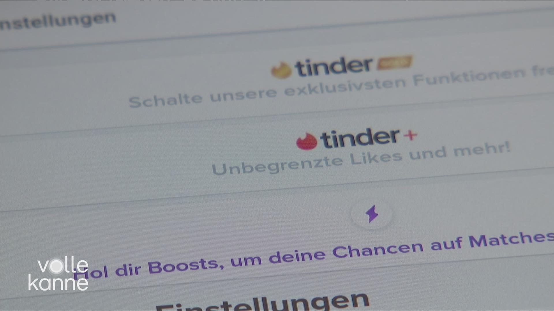 Ein Computerbildschirm mit geöffneten Tinder-Abo-Optionen