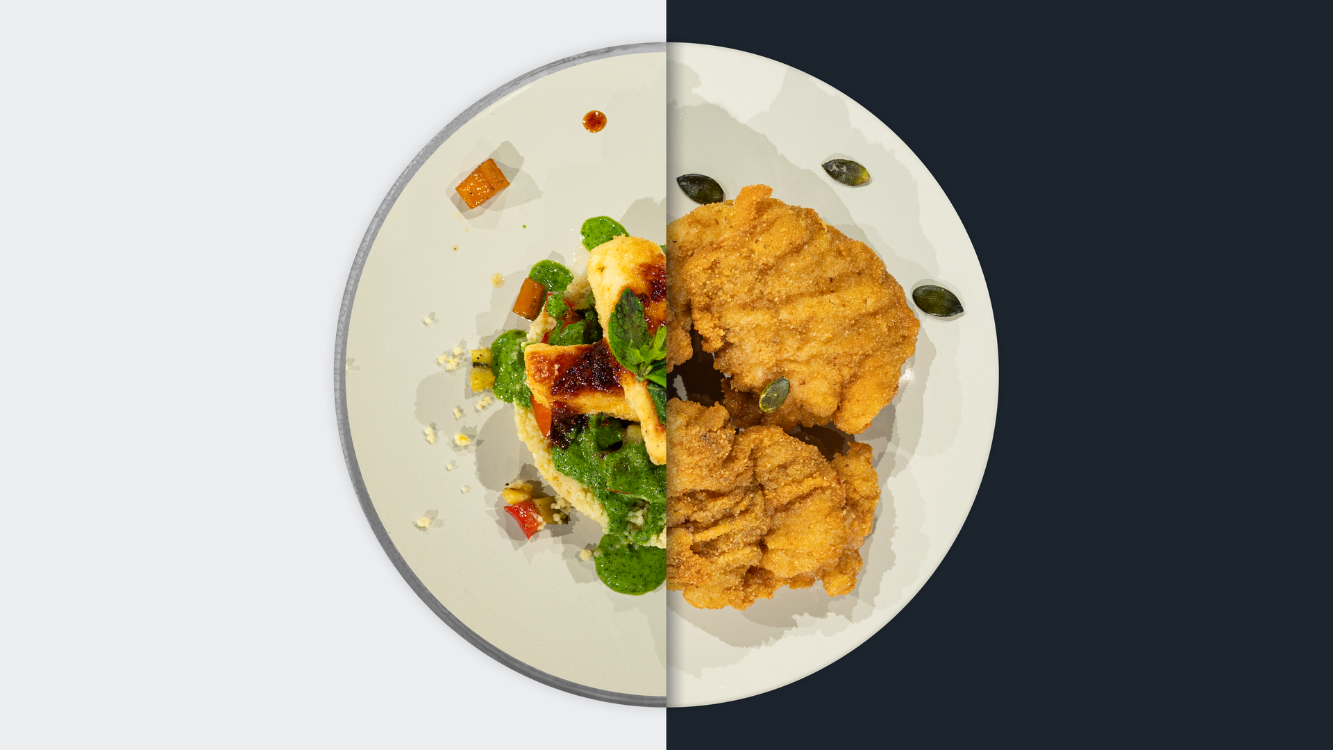 Orangen-Couscous vs. Ausgelöstes Backhendl