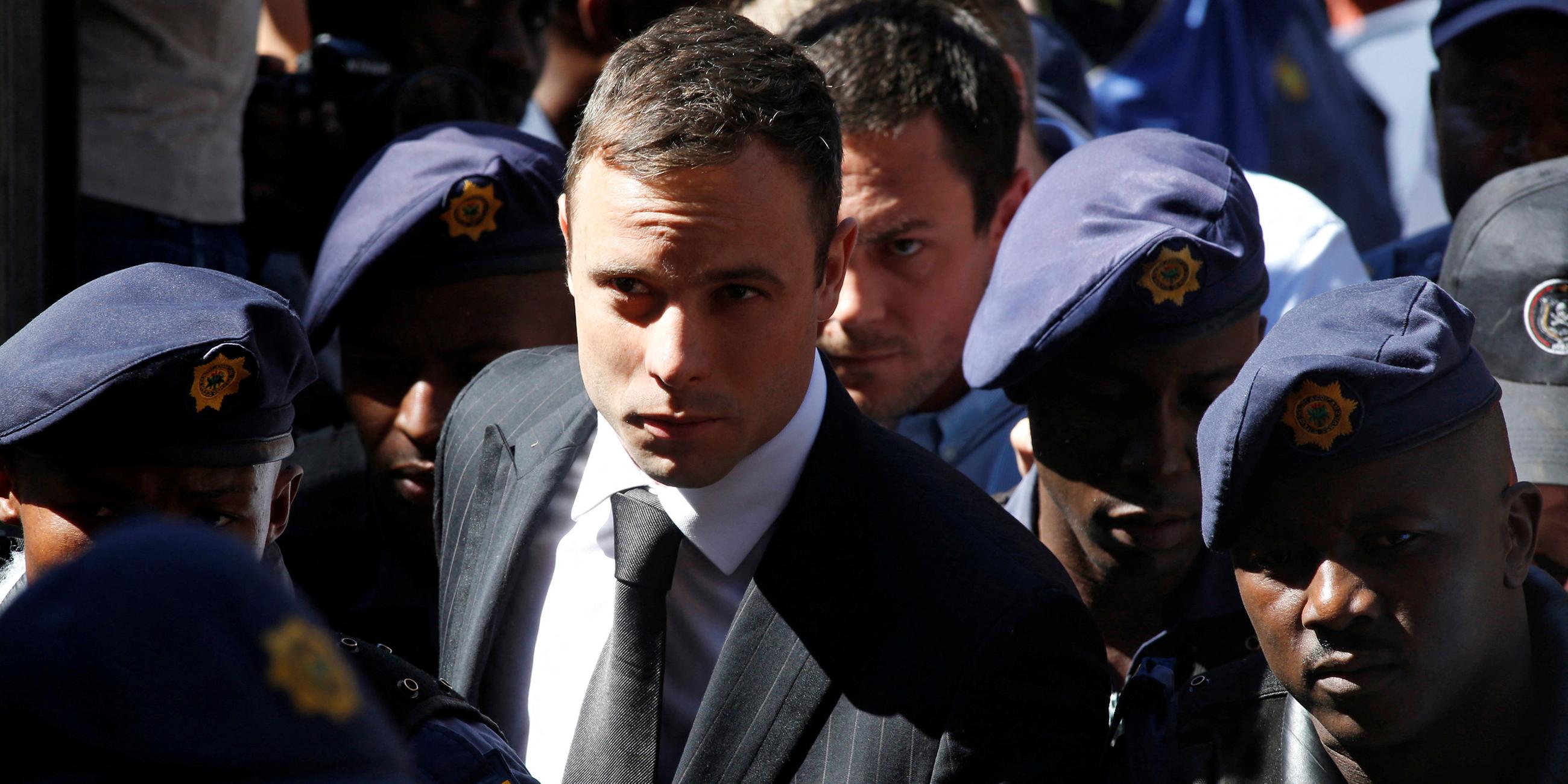 Oscar Pistorius kommt am 21. Oktober 2014 im North Gauteng High Court in Pretoria, Südafrika, an.